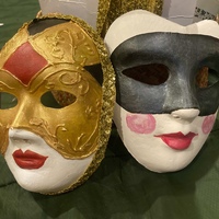 Venetian Mask-Carnival-Masquerade- Handmade Volto Mask - Thumbnail 2