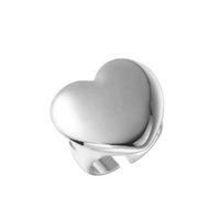 POLISHED SILVER HEART RING  - Thumbnail 3