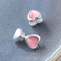 PINK HEART STUD EARRINGS  - Thumbnail 2