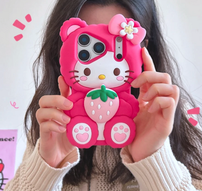 STRAWBERRY BEAR KITTY PHONE CASE🍓🐱
