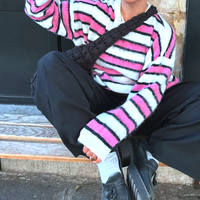 PINK STRIPE FUZZY SWEATER  - Thumbnail 2