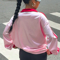 PINK LA SATIN TRACK TOP  - Thumbnail 1