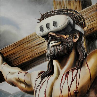 Painting by rx strip “today you will be in heaven”