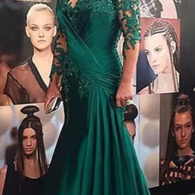 Elegant a line 3/4 sleeves tea length mother of bridal dresses prom dress - Thumbnail 2