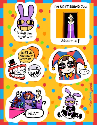 Digital Circus Sticker Sheet