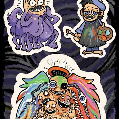 Fred look outside sticker sheet