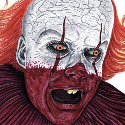 Blood face bill print