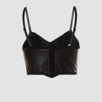 Gothic Black Leather Corset Camisole Vest - Thumbnail 1