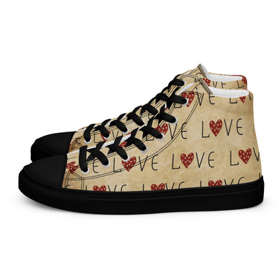 Love Womens high top canvas shoes