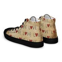 Love Womens high top canvas shoes - Thumbnail 1