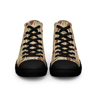 Love Womens high top canvas shoes - Thumbnail 3