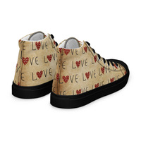 Love Womens high top canvas shoes - Thumbnail 6