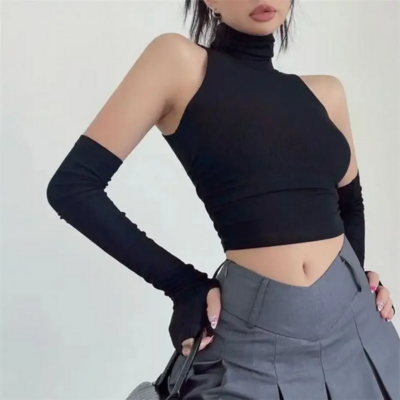 Y2K Turtleneck Crop Top