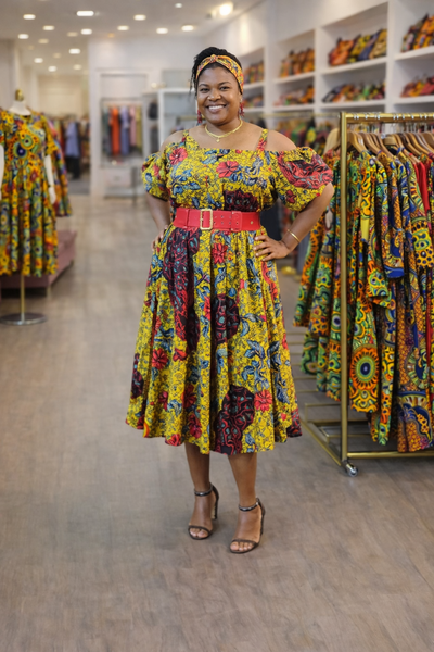 Cold Shoulder Dress w/ Headwrap