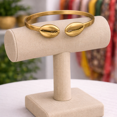  cowrie shell brass bracelet - Thumbnail 2