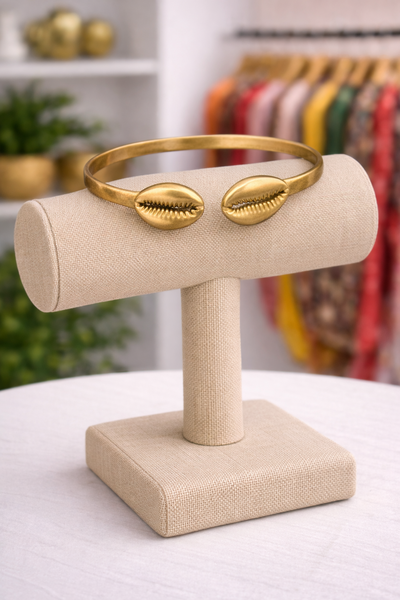  Cowrie Shell Brass Bracelet
