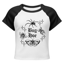 Bug hoe OG design Womens micro rib raglan baby tee