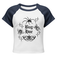 Bug hoe OG design Womens micro rib raglan baby tee - Thumbnail 1