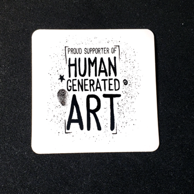 Human art supporter sticker