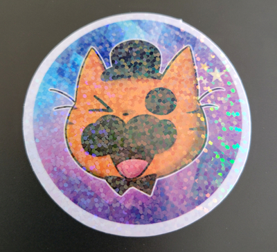 Mr.Cat Head Glitter Sticker