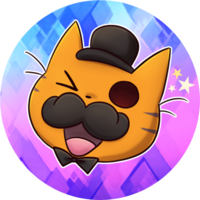 Mr.Cat Head Glitter Sticker - Thumbnail 1