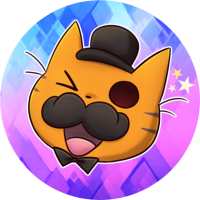 Mr.cat head glitter sticker
