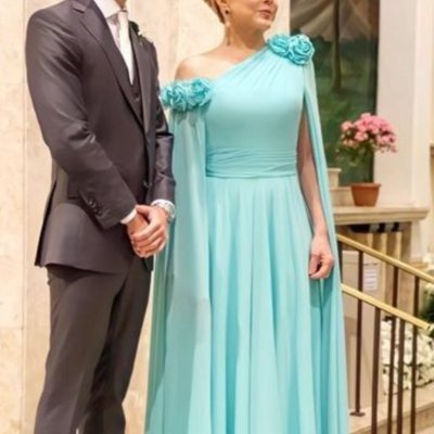 One shoulder mother of the bride/groom dresses formal evening dress - Thumbnail 1