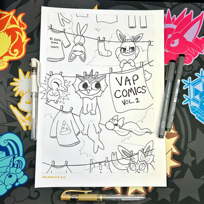 ORIGINAL Ink Drawing - Vap Comics Vol. 2 Cover 