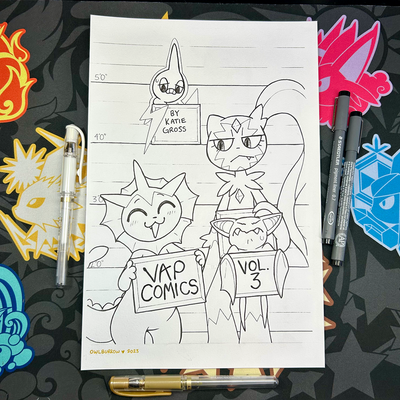 Original ink drawing - vap comics vol. 3 cover