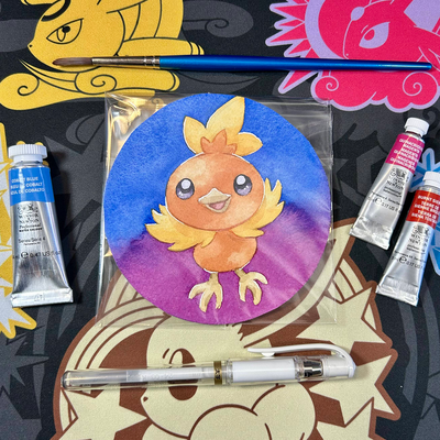 ORIGINAL Torchic Watercolor Painting