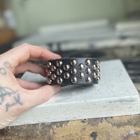 3-2-3 Medium Dome Studs Wristband - Thumbnail 1