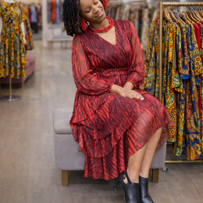 Crimson muse midi dress - Thumbnail 4
