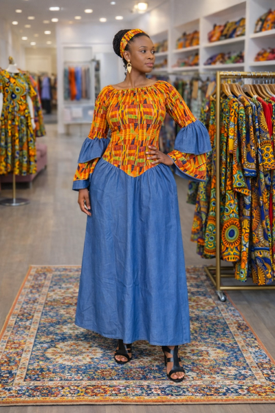 Sunset Kente Maxi Dress