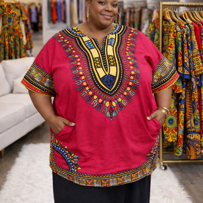 Royal bloom plus dashiki tunic (2x)