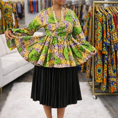 Emerald bloom peplum top - Thumbnail 4