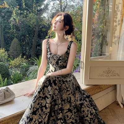 Lovely a-line floral prom party dress