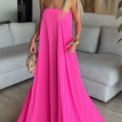 Fashion casual long wedding guest party dress pregnant mother dress