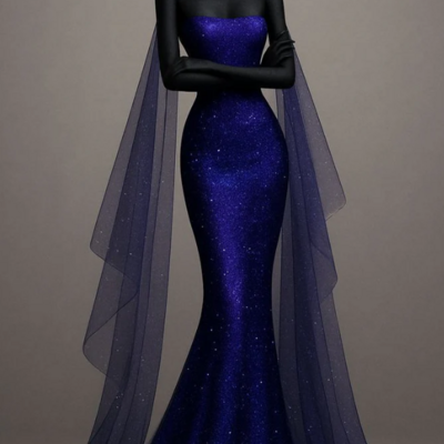 Sparkling long sequin mermaid prom dress formal evening dress - Thumbnail 1