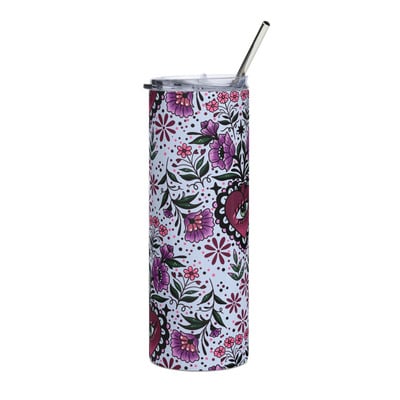 Ornamental heart stainless steel tumbler