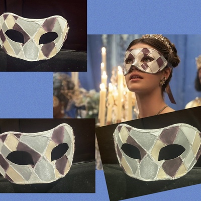 Masquerade mask- bridgerton ball- hyacinth- venetian mask, handmade