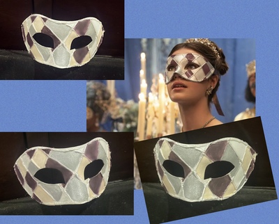Masquerade Mask- Bridgerton Ball- Hyacinth- venetian mask, handmade