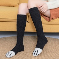 Cute Cat Paw Fleece Knee Socks - Thumbnail 4