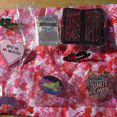 Valentine v-day mature enamel pins