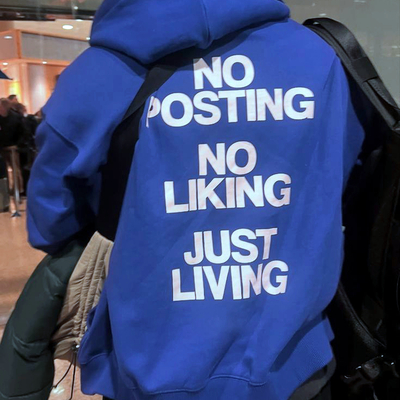 Free shipping-no posting no liking just living hoodie