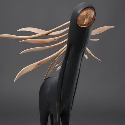 Wooden sculpture by tach pollard "willow" 