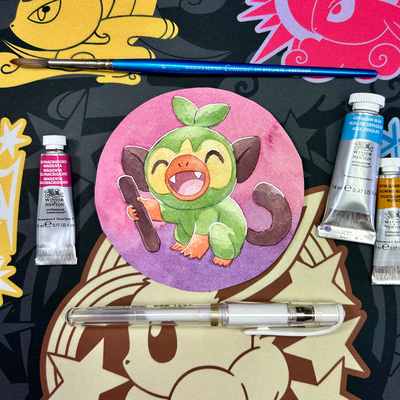 ORIGINAL Grookey Watercolor Painting