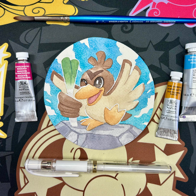 ORIGINAL Farfetch'd Watercolor Painting
