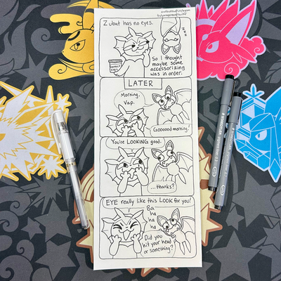 ORIGINAL Vap Comic Strip - Googly Eyes