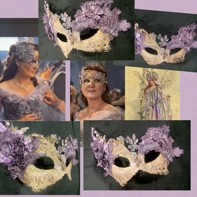 Masquerade mask-bridgerton ball- violet,handmade