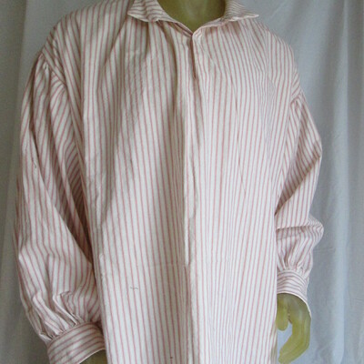 1800s style cotton ticking shirt - Thumbnail 1